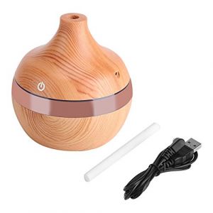 Nikou 300ML Diffuseur d'Huile Essentielle, Humidificateur d&rsquo;air Diffuseur d'ar&ocirc;mes, USB, 7 Couleurs LED, Toucher Bois, Fonction d'aromath&eacute;rapie pour Maison, Chambre, Bureau, Yoga (ileesi, neuf)