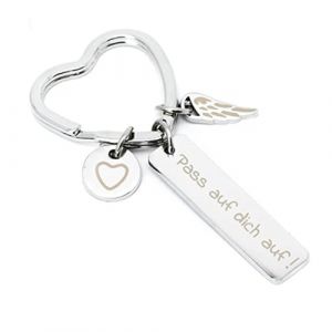 Porte-clés ange gardien, porte-bonheur en forme de cœur, porte-clés de voiture pour femme, cadeau d'anniversaire, cadeau de meilleur ami, pour Noël, nouvel an (CELTIC MANUFACTURING, neuf)