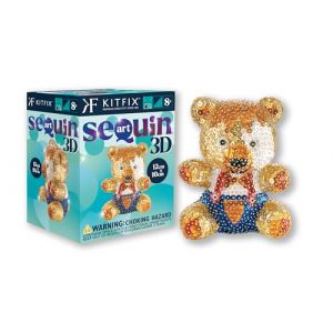 Kitfix - Sequin Art 3D Nounours - Image à paillettes 3D - Kit de création pour adolescents, adultes et enfants de plus de 8 ans - 502 (Kitfix, neuf)
