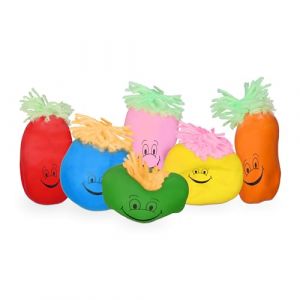 Relaxdays Balle Anti-Stress, Lot de 12, Enfants Adultes 9 cm Grimace Cheveux Boule pâte Farine 45 g (Relaxdays, neuf)