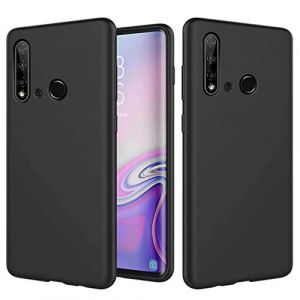 NiaCoCo Coque Huawei P20 Lite 2019 Ultra Mince Antichoc Silicone Liquide Gel Souple Microfibre Caoutchouc Ray&eacute; Noir (NiaCoCo, neuf)