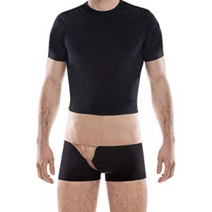 TOROS-GROUP Ceinture d'hernie inguinale du c&ocirc;t&eacute; droit inguinale Coussinets de compression et une bandouli&egrave;re Groin soutien Truss DROITE Small Beige (TOROS GROUP, neuf)