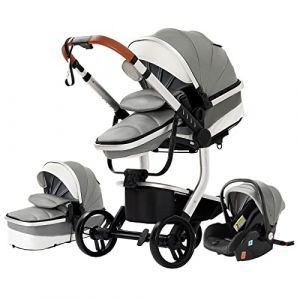 Poussettes Combinées Poussette 3 en 1 Tricycle Baby Walker Poussette Haute Paysage Poussettes Pliantes Trolley Bébé Landau pour Bébé 0-36 Mois (gris 518) (Magic ZC Brand Store, neuf)