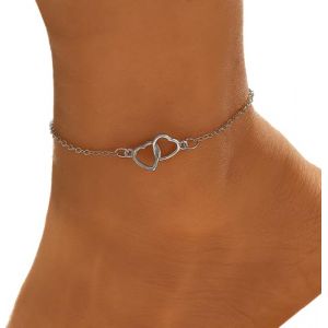 Justusnx r&eacute;glable cha&icirc;ne de pied coeur cha&icirc;ne de pied plage &eacute;t&eacute; cha&icirc;ne de pied femmes filles (B) (shinuoximaoyi, neuf)