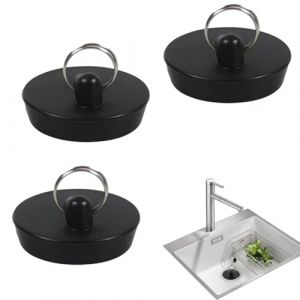 Bouchon de Vidange, 3 Pcs Bouchons D'&eacute;vier en Caoutchouc, Cuisine Bouchons D'&eacute;vier, Bouchon De Baignoire, Bouchons de Vidange avec Crochets, pour Cuisine, Salle de Baine (Aeuezxx, neuf)