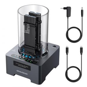 GRAUGEAR M.2 NVMe Station de clonage SSD pour M.2 PCIe, M-Key, USB3.2 Gen2x2 20 Gbps, Ventilateur Silencieux 60 mm, Bloc d'alimentation (GRAUGEAR, neuf)