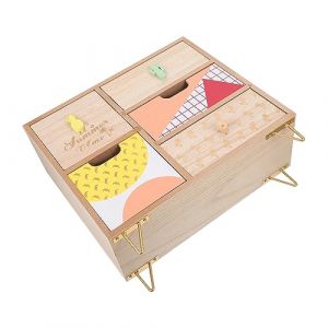 Beaupretty Boîte De Rangement Bois à Compartiments Pour Bijoux Et Accessoires Organisateur De Bureau Pratique Et Élégant Pour Maison (lorianca, neuf)