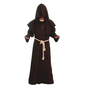 Amayar - Costume de soutane de moine avec capuche, marron, Large (huidiandashangmao, neuf)
