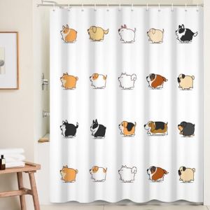 Ttincceer 180x200cm Dessin anim&eacute; Chien Rideau de Douche Mignon Gros Chiot Marche Rideau de Bain Mignon Animal de Compagnie Chien Animaux Rideaux de Douche Rideau de Baignoire, Zt-yjy00957 (Zhanghaostore, neuf)