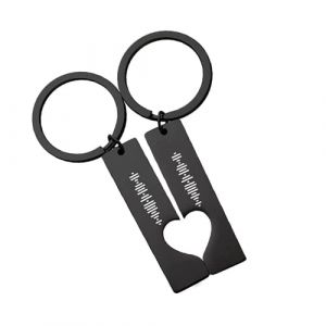 VEELU Porte Clef Personnalisable Scannable Spotify Code Coeur en Acier Inoxydable Porte Cl&eacute; Personnalis&eacute; Musique Cadeau pour les Couples Femmes Maman (Jingle Cat Magical Shop, neuf)