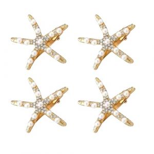 Lot de 4 barrettes &agrave; cheveux en forme d'&eacute;toile de mer, costume de sir&egrave;ne, serre-t&ecirc;te du monde sous-marin, accessoires pour cheveux, accessoires de sir&egrave;ne, costume de carnaval, barrettes &agrave; cheveux (guangzhoumengximaoyiyouxiangongsi-uk, neuf)