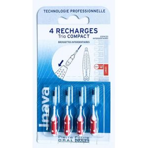 Inava Trio Brossettes 4 Recharges Trio Compact (Rouge, 1,5 mm) (PHARMACENTRALE, neuf)