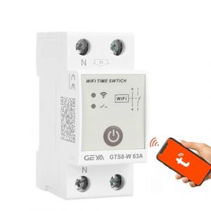 GEYA Commutateur de relais temporisé wifi intelligent Commutateur de télécommande sans fil Smart Home par Tuya APP AC220V Type de rail DIN (2P-63A) (IGOYO, neuf)