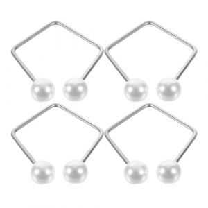 HAMPPLIES Appareil &agrave; Fossettes Visage en M&eacute;tal Inoxydable 4 Pi&egrave;ces Boules Blanches en Nacre Outil D&rsquo;Entra&icirc;nement pour Modeler des Joues R&eacute;glable Portable pour Usage Facial Quotidien et (Chfaan, neuf)