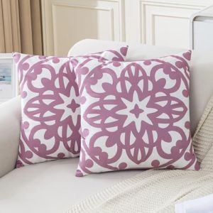 Jayusaror Housse de Coussin 45x45 Rose Decoratif Boho Mandala Housse Coussin Velours Taie d'oreiller Coussin Canape Doux Decoration Maison Deco Boheme, Lot de 2 (Jayusaror Home, neuf)