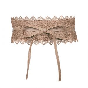 MILAKOO Femmes Ceinture de taille Large Dentelle Douce avec Cordon de Serrage Gland Femmes Ceinture à Nouer Large Obi Large Bande d'enroulement Taille Cravate Ceinture pour robe Mariage Parti (Baiyu Jewelry, neuf)