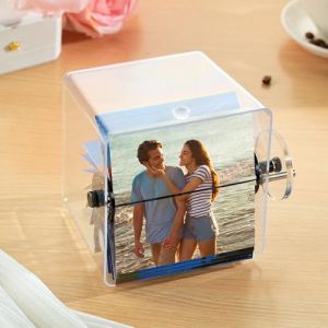 Cadre Photo Flipbook Personnalis&eacute; Cadeau Saint Valentin Femme Homme Album Photo avec Lumi&egrave;re Cadeau Personnalis&eacute; pour Couple Livre Photo Personnalisable (Jingle Cat Magical Shop, neuf)