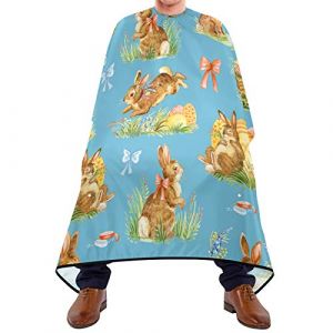 Cape De Coiffure &OElig;uf De P&acirc;ques Lapin Barber Cape De Salon Professionnel R&eacute;glable Lavable Tablier De Barbier, Pour Le Dyeing, Femme, Adultes, 140x168cm (ZouYeShop, neuf)