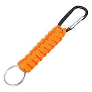 OFFCUP Mousqueton Tress&eacute;, 1pc Porte-cl&eacute;s en Paracorde avec Mousqueton Crochet D, Kit de Survie Ext&eacute;rieur pour Randonn&eacute;e, Camping, P&eacute;destre et Sac &agrave; Dos, Orange (HOOCHE, neuf)