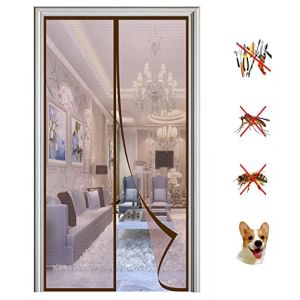 KZhanmy Moustiquaire Magnétique Porte,Fermeture Automatique Anti-Mouche Insectes Rideau Porte,Anti-Moustiquaire pour Porte de Balcon et Porte Patio.-Brown-B|| 90x205cm(35x80inch) (KZhanmy®, neuf)