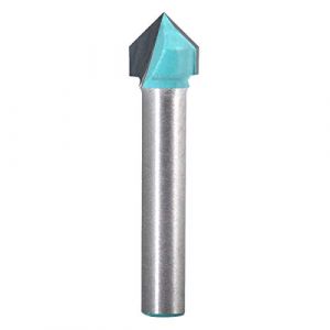 Fraise à rainurer KATUR V, Fraise en carbure de tungstène en V pour la gravure CNC, Outil à bois pour fraise en bout avec queue de 6mm (tige de 6mm, largeur de 10mm, 90 degrés) (BIToo, neuf)