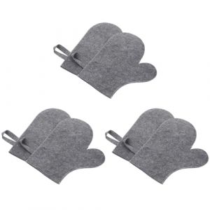 VALICLUD Lot de 6 Moufles de Sauna en Feutre Gris R&eacute;sistants &agrave; la Chaleur Absorbants et Respirants Taille Unique Accessoires Bain pour Sauna Hammam et Spa Protection Thermique (MOUBACK, neuf)