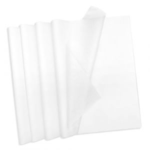 Papier de soie - Lot de 100 feuilles de papier de soie blanc pour emballage, bricolage, d&eacute;coration, loisirs cr&eacute;atifs - 50 x 70 cm (MARNICOL, neuf)