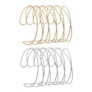 KOMBIUDA 2 pi&egrave;ces Bracelet de Bras Ouvert Manchette Ajour&eacute;e R&eacute;glable pour Femmes Bijoux &Eacute;l&eacute;gants Or et Accessoire de Mode (PINGANC, neuf)