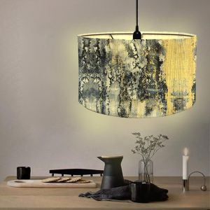 Morbuy Vintage Abat Jour Plafond, Marbre Impression Tambour Abats-Jour R&eacute;tro D&eacute;cor Abat-Jour pour Lampe de Chevet Lampe de Table D&eacute;cor de Bureau Accessoires de Bureau (gris fonc&eacute;) (Morbuy, neuf)