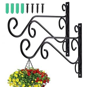 Zocipro 2Pcs Support Crochet Plante Suspendues, en Fer Forgé,Suspensions Murales Plante Robustes Elégants pour Décor Balcon Jardin, Pot de Fleur, Corde Légère (HTB668, neuf)