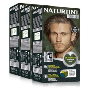 Naturtint Men | Coloration Permanente Sans Ammoniaque Spéciale Hommes | Couverture à 100% des Cheveux Blancs | Cheveux et Barbe | Couleur Naturelle et Durable | 7N Blond Noisett | Pack de 3 (LABORATORIOS PHERGAL, S.A., neuf)