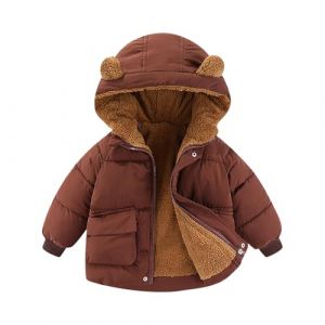 Bébé Hiver Polaire Manteau Enfants Garçons Veste Outwear Manteau d'hiver pour bébé garçon et fille avec fermeture éclair à capuche coupe-vent et chaud en polaire avec deux poches de 12 mois à 5 ans (usitable, neuf)