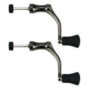 P&ecirc;che Spinning Reel Poign&eacute;e M&eacute;tal, Moulinet Manivelle pour Gauchers et Droitiers Remplacement Power Poign&eacute;e Grip avec Poign&eacute;e en Caoutchouc Souple pour Moulinets de P&ecirc;che (Voda FR, neuf)