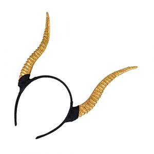 Beavorty bandeau en corne déguisements d'halloween chapeau femmes fermoir -tête halloween bandana deguisement adulte Bandeau de Couvre-chef en corne de taureau résine Doré (T Innovation·HX, neuf)