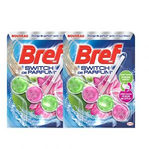 Bref WC - Switch de Parfum - Nettoyant WC - Parfum Pomme Verte Avant Chasse - Parfum Fleur de Lotus Apr&egrave;s Chasse - +10% de Fra&icirc;cheur - Change de Parfum Apr&egrave;s Chaque Chasse - Lot de 2 (TOTALDISCOUNT, neuf)