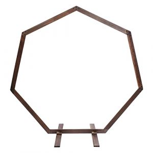 Arche de mariage en bois hexagonal 2,4 m - Arche &agrave; sept coins - Arche de mariage - Arche de mariage - Arche de fond - Pour mariages, f&ecirc;tes d'anniversaire (Fuximimk, neuf)