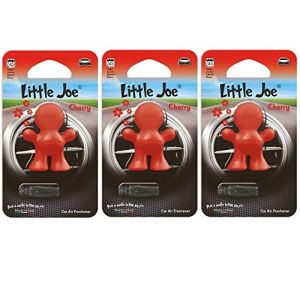 Little Joe - Lot de 3 désodorisants zi - Pour 45 jours d'air frais dans la voiture, le camion, le bureau, l’appartement, l’armoire et autres (Rouge/cerise) (CarStyling-Shop, neuf)