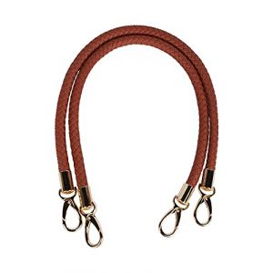 besbomig 2 Pcs Sangle en Cuir PU de Remplacement Poignée de Sac à Main 60CM Anse Tressée avec Boucle en Métal Accessoires de Sac à Bandoulière Bourse,Brun Clair (zhu hai shi tuo feng shang mao you xian gong si, neuf)