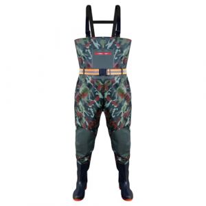 ENEN Waders Peche Homme Femme 36-46, Cuissarde de Peche Grande Taille, Nylon Composite PVC Pantalon de Bassin avec Bottes en Caoutchouc Antid&eacute;rapant (Camouflage,42) (EnEn, neuf)
