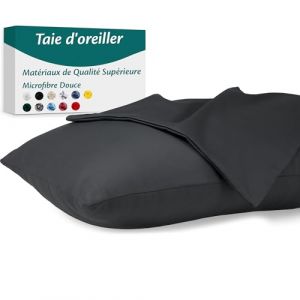Taie d'oreiller 50x70 Microfibre Premium Lot de 2 Housse Coussin pour Coussins Canapé/Lit Tissu Super Doux Resistant et Lavable Hypoallergénique Anti-Acariens avec Fermeture éclair Invisible (Flowen FR, neuf)