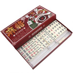 Jeu Mahjong Chinois, Jeu De Mahjong Chinois Traditionnel 144 Tuiles, Jeux De Société Mah-jong Jeu De Famille Pour Les Adultes, Jeux De Mahjong Chinois Portable Pour La Maison,L'extérieur, Les Voyages (JianJiadn, neuf)
