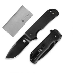 Kizer Nice Guy Couteau Pliant de Poche, 7,21 cm Lame en Acier D2, Manche en G10 Petit Couteau EDC, Non-Automatique Liner Lock Flipper, Couteaux Tranchants pour Camping Randonn&eacute;e et Survie V3011M1 (Kizer Knife Official Store, neuf)