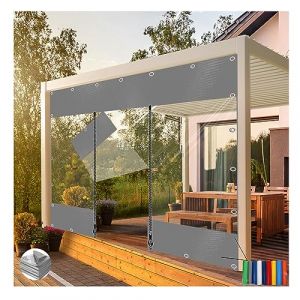 Bâche en PVC avec Fermeture À Glissière,Bâche transparente avec fermeture éclair,Pvc Panneaux Latéraux De Bâche Étanche Claire, pour Facade Avant, Pergola, lourd ( Size : H2.3xW3.5m/H7.5xW11.4ft ) (Wang-hui, neuf)