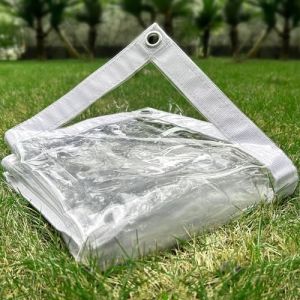 LTCANOPY Bâche Imperméable 1,83 x 3,05 m, 500 g/㎡ Bâche Imperméable Transparente en PVC, Indéchirable et Résistante aux UV, Bâche Transparente avec œillets Pouvant être Utilisée dans Le Jardin (LI Tong, neuf)