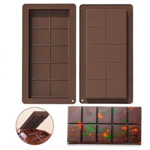 Lot De 2 Moule &Agrave; Tablette De Chocolat Profond,Moule &Agrave; Chocolat En Silicone, Moules &Agrave; Barres De Chocolat De Duba&iuml;,Moule &agrave; Chocolat Antiadh&eacute;sif Pour Morceaux De Chocolat Prot&eacute;in&eacute; Barre (CELTIC MANUFACTURING, neuf)
