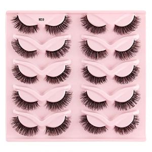 Lot de 5 paires de faux cils denses longs et épais - Œil russe (J, taille unique) (ZhuZhouYuZiNanShangMao, neuf)