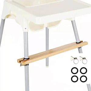 Repose-pieds de chaise haute, antidérapant en bois de bambou naturel, compatible avec les chaises hautes Ikea Antilop - Repose-pieds réglable pour chaise haute de bébé (angle droit) (Hanchunying, neuf)