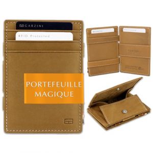 Garzini Portefeuille Magique Homme Cuir V&eacute;ritable, 8 Fentes Cartes, Porte Carte RFID Protection, Portefeuille Compact - Porte Feuille et Porte Monnaie Homme (Garzini Europe, neuf)