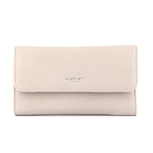 Flora&Co - Portefeuille Femme Tout-en-Un Rabat - Porte-ch&eacute;quier avec Porte-Cartes Monnaie 3 en 1 - Compagnon 3 Volets Grande Capacit&eacute; Fourre-Tout - Classique - Similicuir Souple - Beige (CROCOCHIC, neuf)