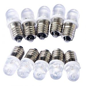 GutReise 10pcs E10 4.5V Spot Ampoule LED Lampes Blanc froid + 10pcs E10 Base (GutReise, neuf)